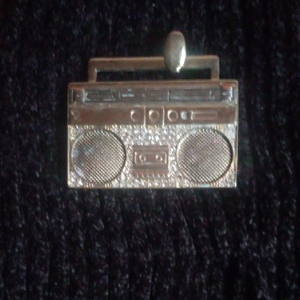 Silver Boombox Pin
